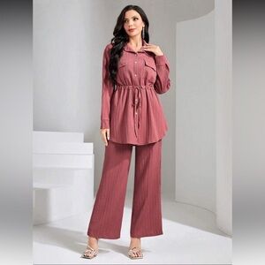 Elegant Mauve Women's Two-Piece Set